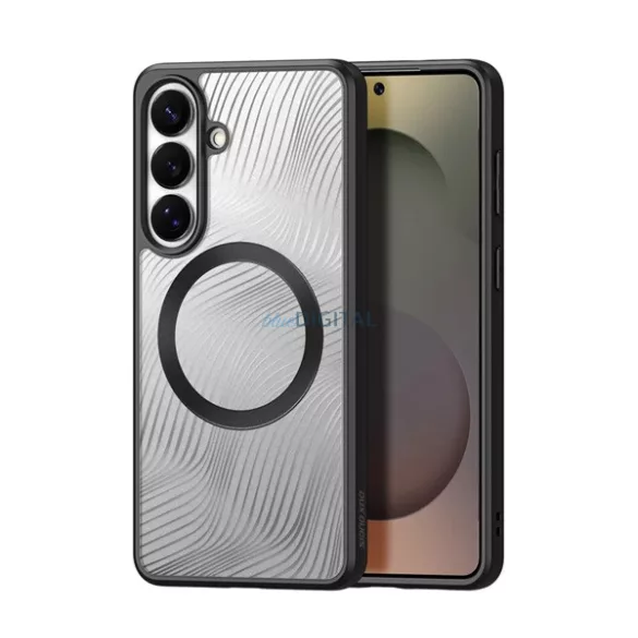 DUX DUCIS AIMO szilikon telefonvédő (ütésállóság, kameravédő, MagSafe, hullám) FEKETE Samsung Galaxy S26 (SM-S942)
