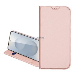   DUX DUCIS SKIN PRO tok álló, bőr hatású (FLIP, oldalra nyíló, kártyazseb, asztali tartó) RÓZSASZÍN Samsung Galaxy S26 Plus (SM-S947)