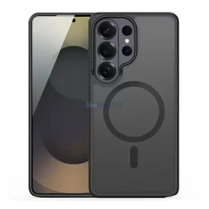 DUX DUCIS YIND szilikon telefonvédő (ütésállóság, kameravédő, matt, MagSafe) FEKETE Samsung Galaxy S26 Ultra (SM-S948)