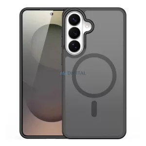 DUX DUCIS YIND szilikon telefonvédő (ütésállóság, kameravédő, matt, MagSafe) FEKETE Samsung Galaxy S26 Plus (SM-S947)