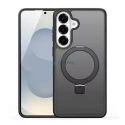   DUX DUCIS YIND szilikon telefonvédő (ütésállóság, kameravédő, matt, MagSafe, kitámasztó) FEKETE Samsung Galaxy S26 Plus (SM-S947)