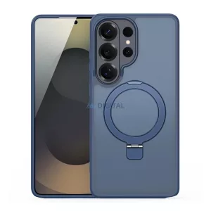 DUX DUCIS YIND szilikon telefonvédő (ütésállóság, kameravédő, matt, MagSafe, kitámasztó) SÖTÉTKÉK Samsung Galaxy S26 Ultra (SM-S948)