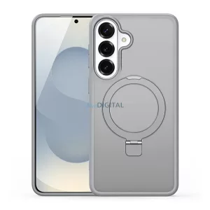 DUX DUCIS YIND szilikon telefonvédő (ütésállóság, kameravédő, matt, MagSafe, kitámasztó) VILÁGOSSZÜRKE Samsung Galaxy S26 (SM-S942)
