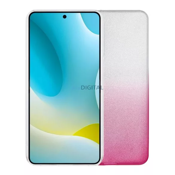 Szilikon telefonvédő (műanyag belső, csillogó hátlap) ÁTLÁTSZÓ/RÓZSASZÍN Samsung Galaxy S26 Plus (SM-S947)
