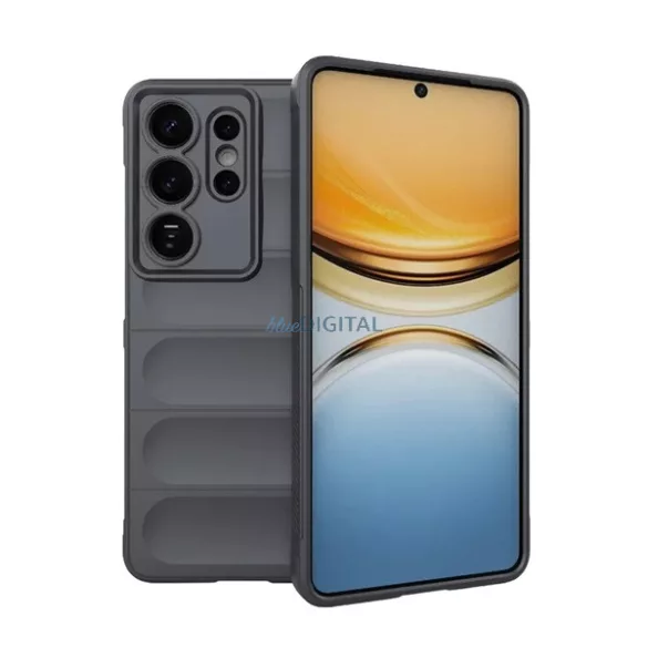 Szilikon telefonvédő (ütésállóság, kameravédő, 3D) SÖTÉTSZÜRKE Samsung Galaxy S26 Ultra (SM-S948)