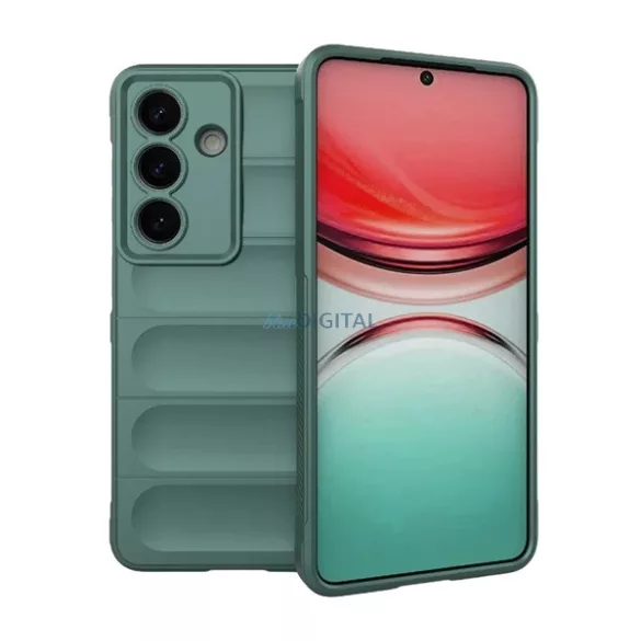 Szilikon telefonvédő (ütésállóság, kameravédő, 3D) SÖTÉTZÖLD Samsung Galaxy S26 (SM-S942)
