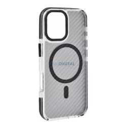   Szilikon telefonvédő (ütésállóság, légpárnás sarok, karbon minta, wireless, MagSafe) FEKETE Samsung Galaxy S26 Ultra (SM-S948)