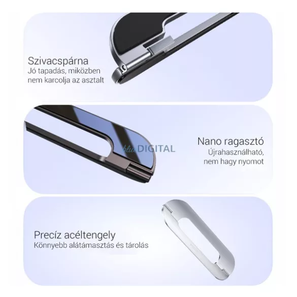 YESIDO asztali laptop tartó (univerzális, könnyűfém, állítható) EZÜST