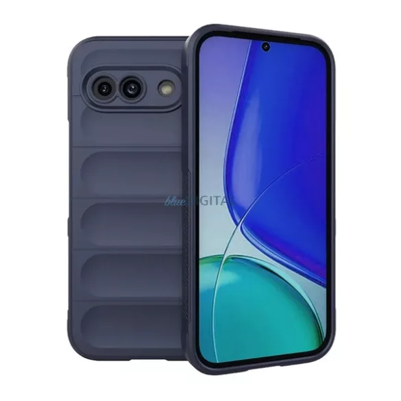 Szilikon telefonvédő (ütésállóság, kameravédő, 3D) SÖTÉTKÉK Google Pixel 9a