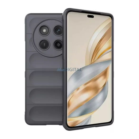 Szilikon telefonvédő (ütésállóság, kameravédő, 3D) SÖTÉTSZÜRKE Honor Magic 7 Lite