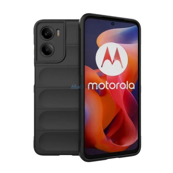 Szilikon telefonvédő (ütésállóság, kameravédő, 3D) FEKETE Motorola Moto G05 (XT2523)