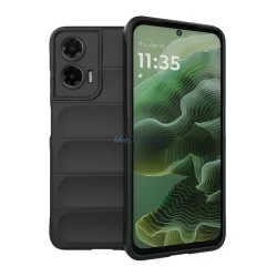   Szilikon telefonvédő (ütésállóság, kameravédő, 3D) FEKETE Motorola Moto G35 5G (XT2433)