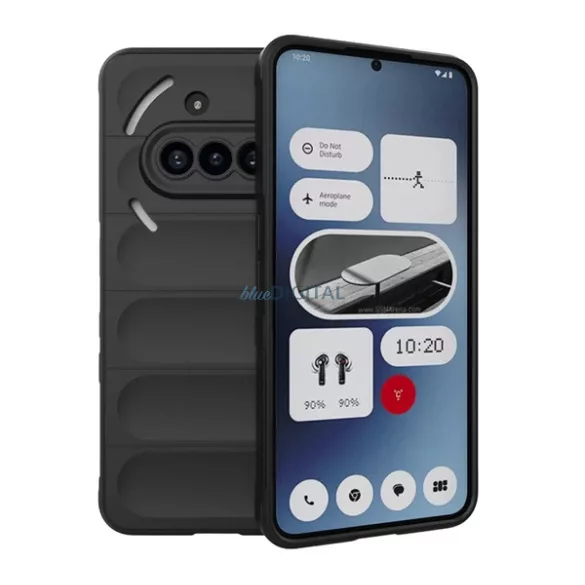 Szilikon telefonvédő (ütésállóság, kameravédő, 3D) FEKETE Nothing Phone (3a)