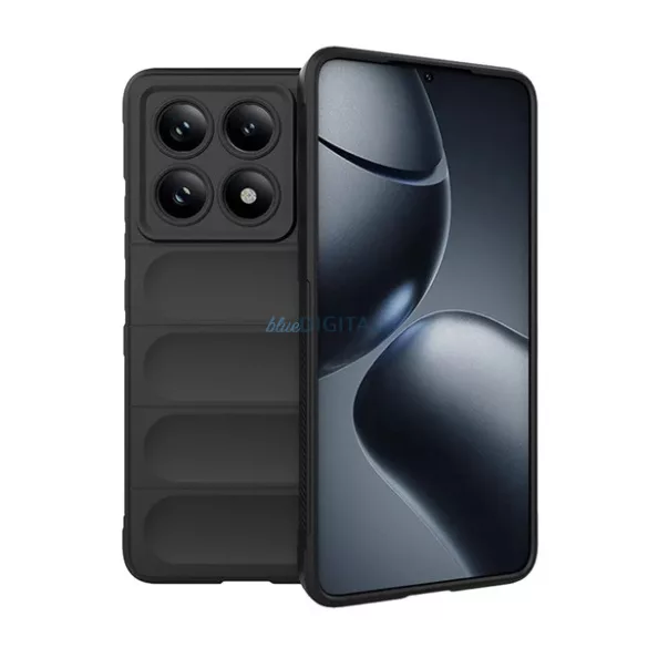 Szilikon telefonvédő (ütésállóság, kameravédő, 3D) FEKETE Xiaomi 14T Pro 5G