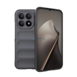 Szilikon telefonvédő (ütésállóság, kameravédő, 3D) SÖTÉTSZÜRKE Xiaomi 15T