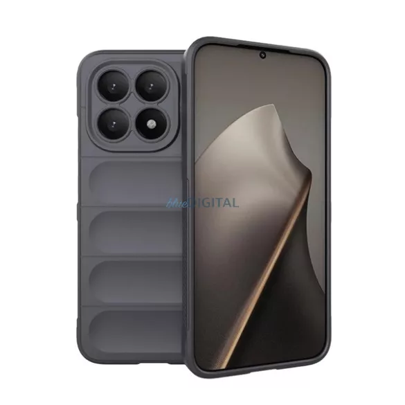 Szilikon telefonvédő (ütésállóság, kameravédő, 3D) SÖTÉTSZÜRKE Xiaomi 15T
