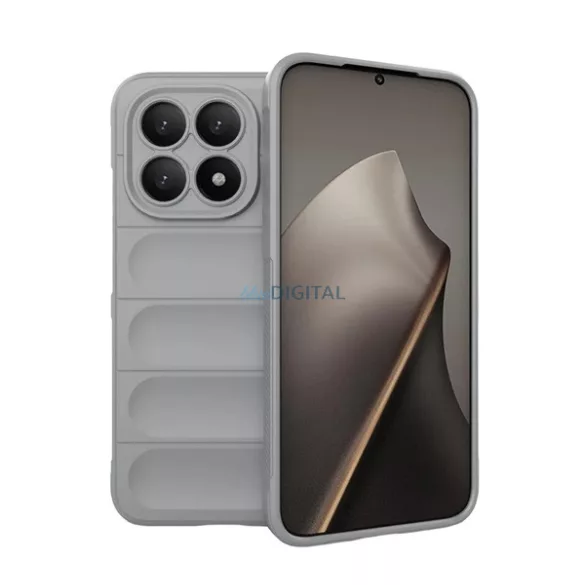 Szilikon telefonvédő (ütésállóság, kameravédő, 3D) VILÁGOSSZÜRKE Xiaomi 15T