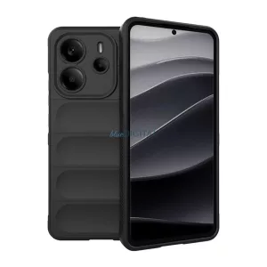 Szilikon telefonvédő (ütésállóság, kameravédő, 3D) FEKETE Xiaomi Redmi Note 14 4G