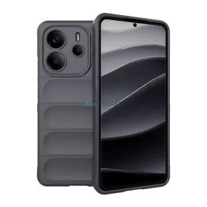 Szilikon telefonvédő (ütésállóság, kameravédő, 3D) SÖTÉTSZÜRKE Xiaomi Redmi Note 14 4G