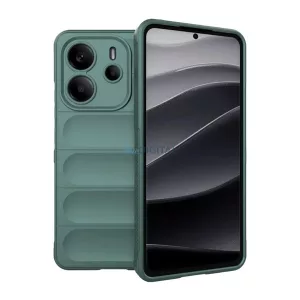 Szilikon telefonvédő (ütésállóság, kameravédő, 3D) SÖTÉTZÖLD Xiaomi Redmi Note 14 4G