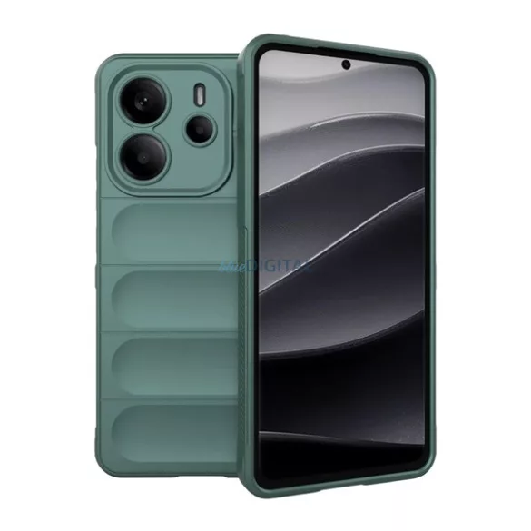 Szilikon telefonvédő (ütésállóság, kameravédő, 3D) SÖTÉTZÖLD Xiaomi Redmi Note 14 4G