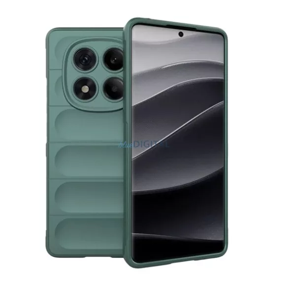 Szilikon telefonvédő (ütésállóság, kameravédő, 3D) SÖTÉTZÖLD Xiaomi Redmi Note 14 Pro 4G
