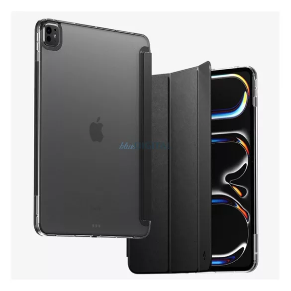 SPIGEN LIQUID AIR szilikon tok (aktív FLIP, oldalra nyíló, TRIFOLD, asztali tartó) FEKETE Apple IPAD Pro 11 (2025), IPAD Pro 11 (2024)
