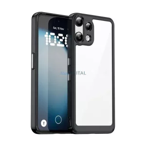 Szilikon telefonvédő (ütésállóság, átlátszó hátlap) FEKETE Nothing Phone (3a) Lite