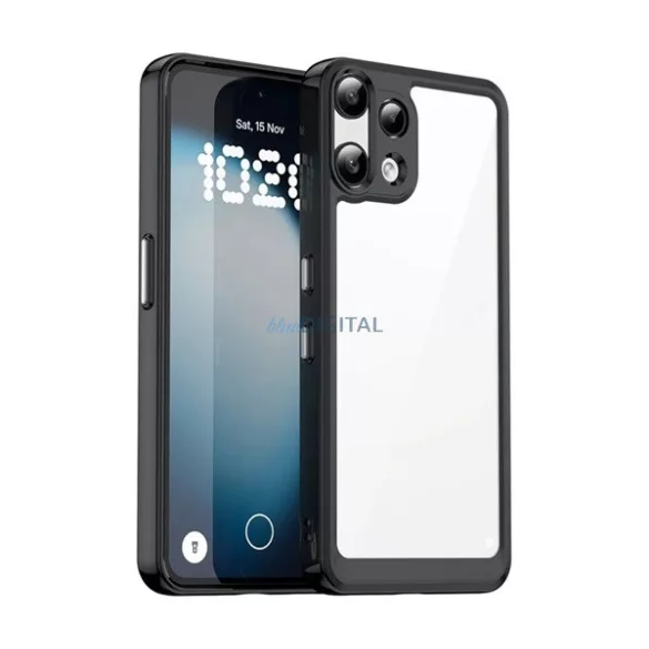 Szilikon telefonvédő (ütésállóság, átlátszó hátlap) FEKETE Nothing Phone (3a) Lite