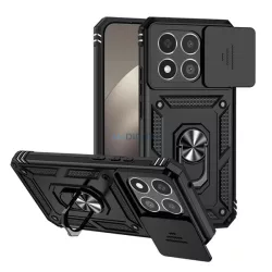   Defender szilikon telefonvédő (ütésállóság, tartógyűrű, kameravédő) FEKETE Xiaomi 15T