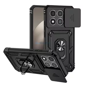 Defender szilikon telefonvédő (ütésállóság, tartógyűrű, kameravédő) FEKETE Xiaomi 15T