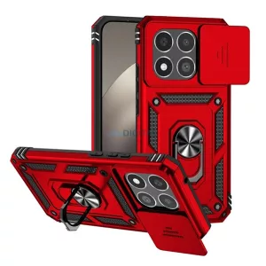 Defender szilikon telefonvédő (ütésállóság, tartógyűrű, kameravédő) PIROS Xiaomi 15T