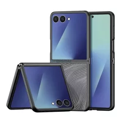   DUX DUCIS AIMO szilikon telefonvédő (ütésállóság, matt, hullám) FEKETE Samsung Galaxy Z Flip7 (SM-F766)