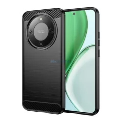   Szilikon telefonvédő (ütésállóság, légpárnás sarok, szálcsiszolt, karbon minta) FEKETE Honor Magic 8 Lite