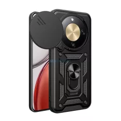   Defender szilikon telefonvédő (ütésállóság, tartógyűrű, kameravédő) FEKETE Honor Magic 8 Lite