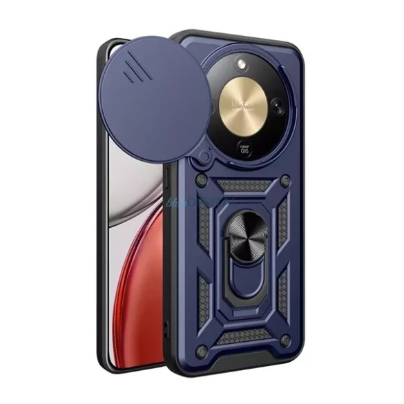 Defender szilikon telefonvédő (ütésállóság, tartógyűrű, kameravédő) SÖTÉTKÉK Honor Magic 8 Lite