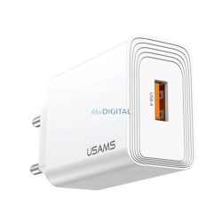 USAMS T69 hálózati töltő USB aljzat (2.1A) FEHÉR