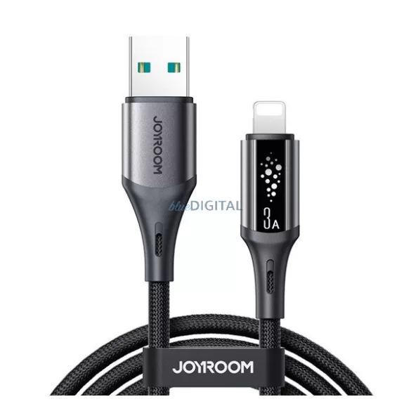 JOYROOM STARTALK adatkábel (USB - lightning, 3A, PD gyorstöltő, LED jelzés, 120cm) FEKETE Apple IPAD, IPAD 2, IPAD (3rd Generation)