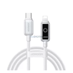   JOYROOM STARFLIGHT adatkábel (Type-C - lightning, 30W, PD gyorstöltő, LED jelzés, 120cm) FEHÉR Apple IPAD, IPAD 2, IPAD (3rd Generation)