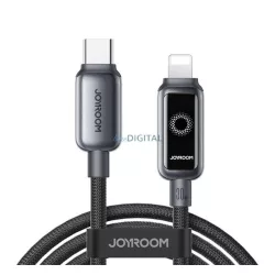   JOYROOM STARFLIGHT adatkábel (Type-C - lightning, 30W, PD gyorstöltő, LED jelzés, 120cm) FEKETE Apple IPAD, IPAD 2, IPAD (3rd Generation)
