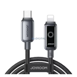 JOYROOM STARFLIGHT adatkábel (Type-C - lightning, 30W, PD gyorstöltő, LED jelzés, 120cm) FEKETE Apple IPAD, IPAD 2, IPAD (3rd Generation)