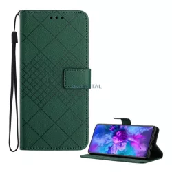   Tok álló, bőr hatású (FLIP, oldalra nyíló, asztali tartó, négyzet, prémium) SÖTÉTZÖLD Honor Magic 8 Lite