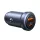 USAMS CC322 autós töltő Type-C+USB aljzat (30W, PD gyorstöltő 3.0) SÖTÉTSZÜRKE