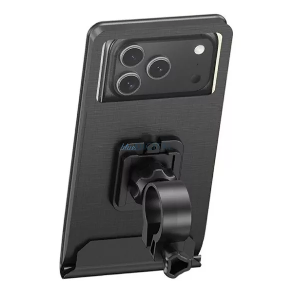 USAMS ZJ083 kerékpáros és motoros telefontartó (kormányra rögzíthető, 360°, por és vízálló tok, 4.7-7.2" méret) FEKETE
