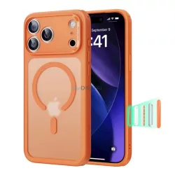   ESR CLASSIC HYBRID szilikon telefonvédő (ütésállóság, légpárnás sarok, kitámasztó, MagSafe) NARANCSSÁRGA Apple iPhone 17 Pro Max