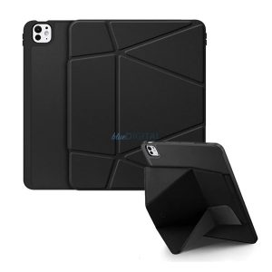 DUX DUCIS VERS tok álló, bőr hatású (aktív FLIP, oldalra nyíló, TRIFOLD, asztali tartó) FEKETE Apple IPAD Pro 11 (2024), IPAD Pro 11 (2025)