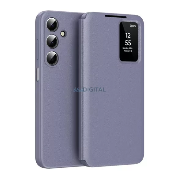 Tok álló (aktív FLIP, oldalra nyíló, Smart View Cover) LILA Samsung Galaxy A17 5G (SM-A176), Galaxy A17 4G (SM-A175)