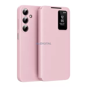 Tok álló (aktív FLIP, oldalra nyíló, Smart View Cover) RÓZSASZÍN Samsung Galaxy A17 5G (SM-A176), Galaxy A17 4G (SM-A175)