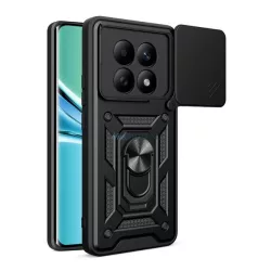   Defender szilikon telefonvédő (ütésállóság, tartógyűrű, kameravédő) FEKETE Xiaomi Redmi Note 15 5G