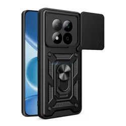   Defender szilikon telefonvédő (ütésállóság, tartógyűrű, kameravédő) FEKETE Xiaomi Redmi Note 15 Pro 5G
